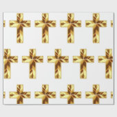 PAPIER CADEAU CROIX SAINTE EN OR (Plat)