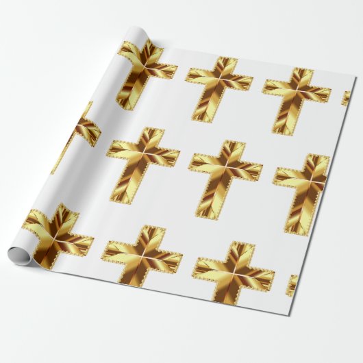 PAPIER CADEAU CROIX SAINTE EN OR (Déroulé)