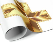 PAPIER CADEAU CROIX SAINTE EN OR (Coin rond)