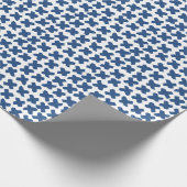 Papier Cadeau Croix Shibori : Indigo Batik Motif (Coin)