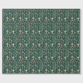 Papier Cadeau Croix - vert noir (Plat)