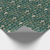 Papier Cadeau Croix - vert noir (Coin)