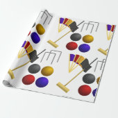 Papier Cadeau Croquet Equipment Set Mallet Balls Hoops (Déroulé)
