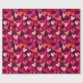 Papier Cadeau Croquis Abstrait Coeurs colorés (Plat)