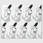 Papier Cadeau Croquis de chien (Plat)