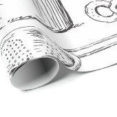 Papier Cadeau Croquis de cuisine (Coin rond)