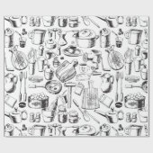 Papier Cadeau Croquis de nourriture (Plat)