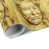 Papier Cadeau Croquis en chef indien (Coin rond)