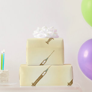 Papier Cadeau Croquis Médicale de soins de santé vintage Syringe