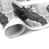 Papier Cadeau Croquis noir blanc (Coin rond)