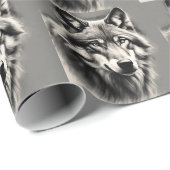 Papier Cadeau Croquis Wolf (Coin rond)
