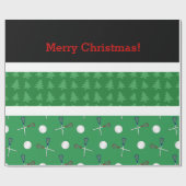 Papier Cadeau Crosse verte de Noël arbres de Noël (Plat)