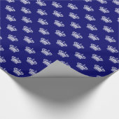 Papier Cadeau Crown 01 - White on Deep Navy (Coin)