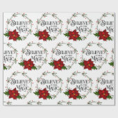 Papier Cadeau Croyez en les fêtes de Noël magiques (Plat)