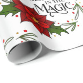 Papier Cadeau Croyez en les fêtes de Noël magiques (Coin rond)