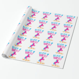 Papier Cadeau Croyez en vous-même (et licornes)