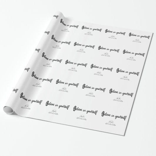 Papier Cadeau Croyez En Vous-Même Texte Et Image (Déroulé)
