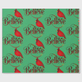 Papier Cadeau Croyez Noël cardinal (Plat)