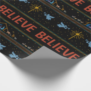 Papier Cadeau CROYEZ VRAIMENT Chandail de Noël religieux chrétie