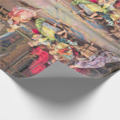 Papier Cadeau Cru du 18ème siècle d'antiquité de scène (Coin)