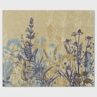 Papier Cadeau cru floral pourpre