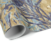 Papier Cadeau cru floral pourpre (Coin rond)