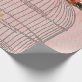 Papier Cadeau Cru. Madame victorienne et Birdcage. (Coin)