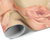 Papier Cadeau Cru. Madame victorienne et Birdcage. (Coin rond)