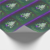 Papier Cadeau Cru pourpre vert de Noël d'arbre (Coin)
