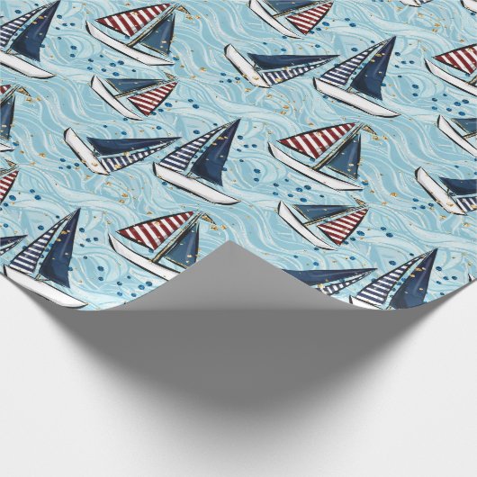 Papier Cadeau Cruise Nautical Patriotic Pattern  (Coin)