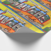 Papier Cadeau Cuba Vintage Travel - Salutations de La Havane (Coin)
