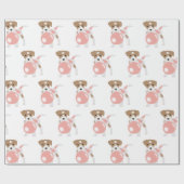 Papier Cadeau Cube Bubble Gum Chien Chien Chiot Poussant Bubble (Plat)