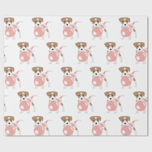 Papier Cadeau Cube Bubble Gum Chien Chien Chiot Poussant Bubble (Plat)