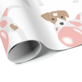 Papier Cadeau Cube Bubble Gum Chien Chien Chiot Poussant Bubble (Coin rond)