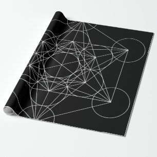 Papier Cadeau Cube de Métatron Noir & Blanc