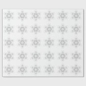 Papier Cadeau Cube de Métatron noir et blanc (Plat)