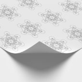 Papier Cadeau Cube de Métatron noir et blanc (Coin)