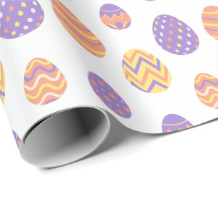 Papier Cadeau Cube Motif d'oeufs de Pâques Printemps coloré