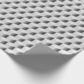 Papier Cadeau Cubes 3D en nuances de gris (Coin)