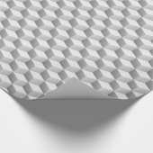 Papier Cadeau Cubes ombrés gris clair 3D (Coin)