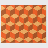 Papier Cadeau Cubes orange (Plat)