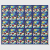 Papier Cadeau Cubisme Santa Noël Vacances (Plat)