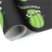 Papier Cadeau Cuckoocumber Funny Veggie Cucumber Pun Dark BG (Coin rond)