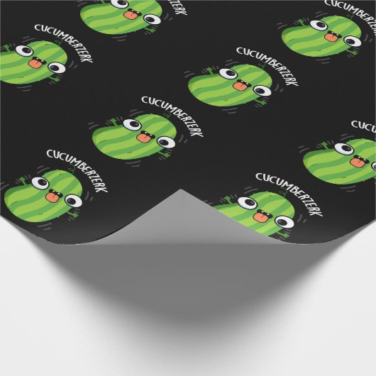 Papier Cadeau Cucumberzerk Funny Berzerk Cucumber Pun Dark BG (Coin)