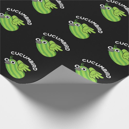 Papier Cadeau Cucumbird Funny Veggie Cucumber Pun Dark BG (Coin)