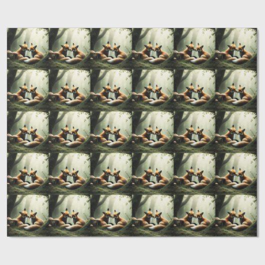 Papier Cadeau Cuddle Fox dans la forêt de Misty (Plat)