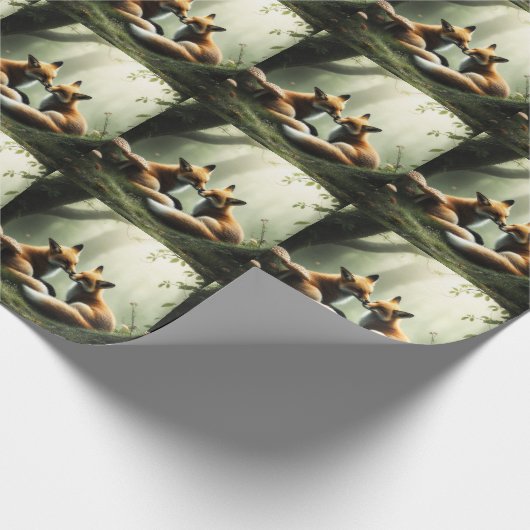 Papier Cadeau Cuddle Fox dans la forêt de Misty (Coin)