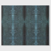 Papier Cadeau Cuir Alligator Bleu (Plat)