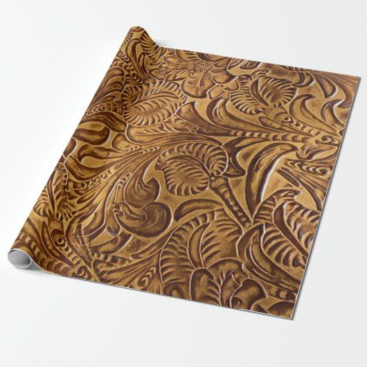 Papier Cadeau Cuir Brown Faux (Déroulé)