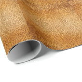 Papier Cadeau Cuir Brown : fermeture texturée détaillée (Coin rond)